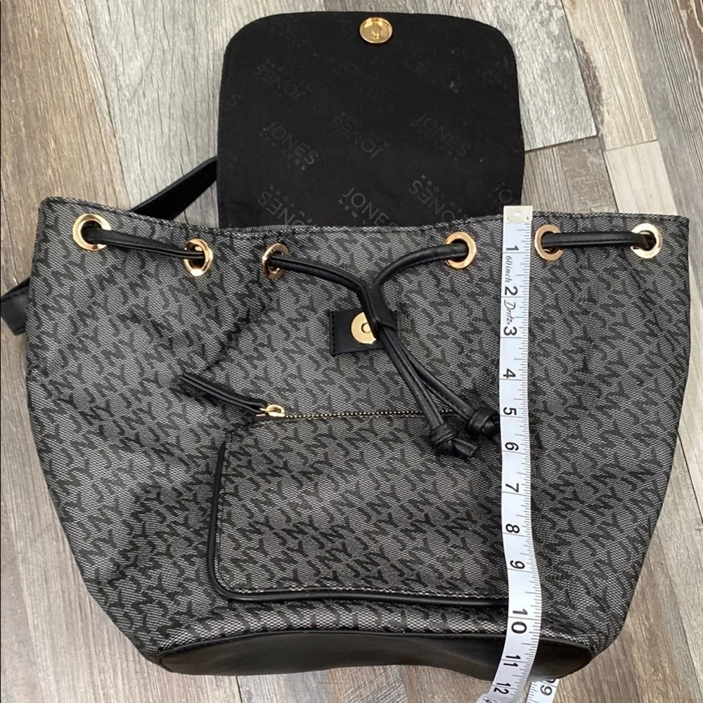 Jones New York Charcoal and Black Textured Backpack